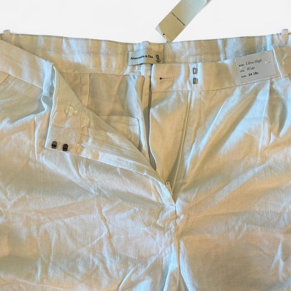 Abercrombie & Fitch Sloane Tailored Pants Women’s 34 Linen Blend NWT - Picture 7 of 7